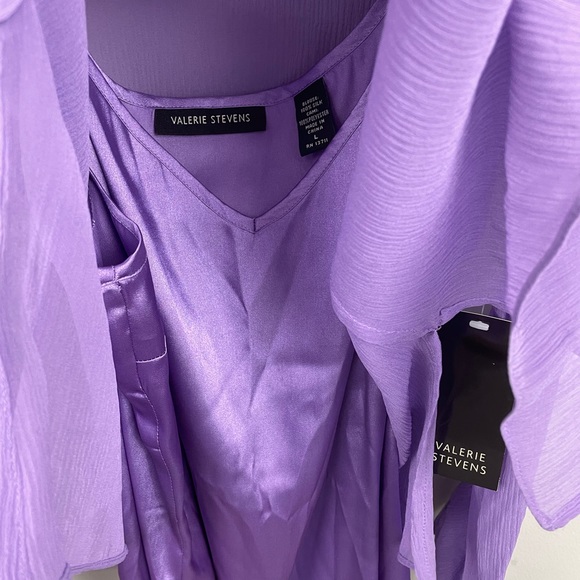 Valerie Stevens NWT Silk Blouse with Cami Underneath Size Large - Picture 5 of 6